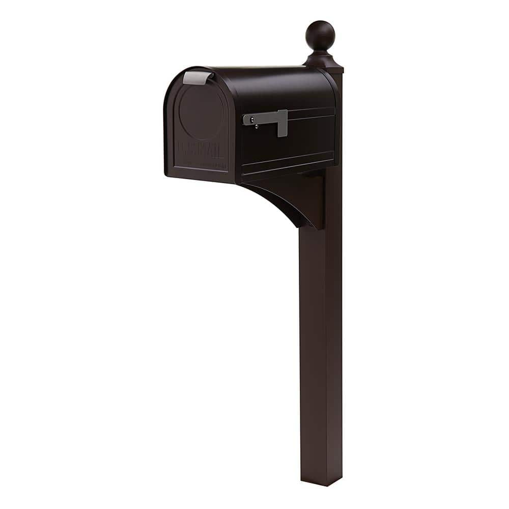 Landover Bronze Aluminum Mailbox Post with Finial