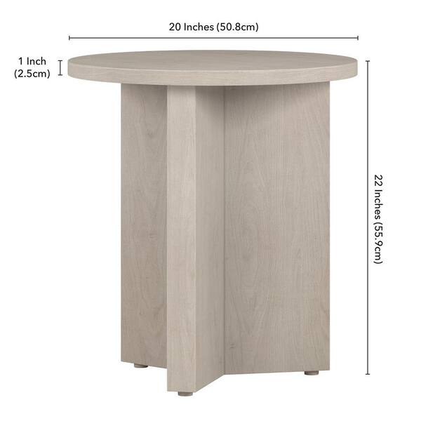 Meyer&Cross Anders 20 in. Alder White Round MDF Top End