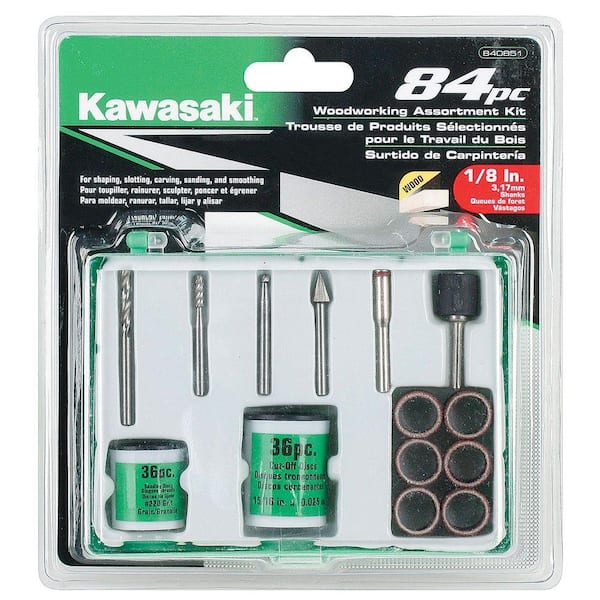 Kawasaki 84-Piece Rotary Tool Bit and Accessory Set for Wood