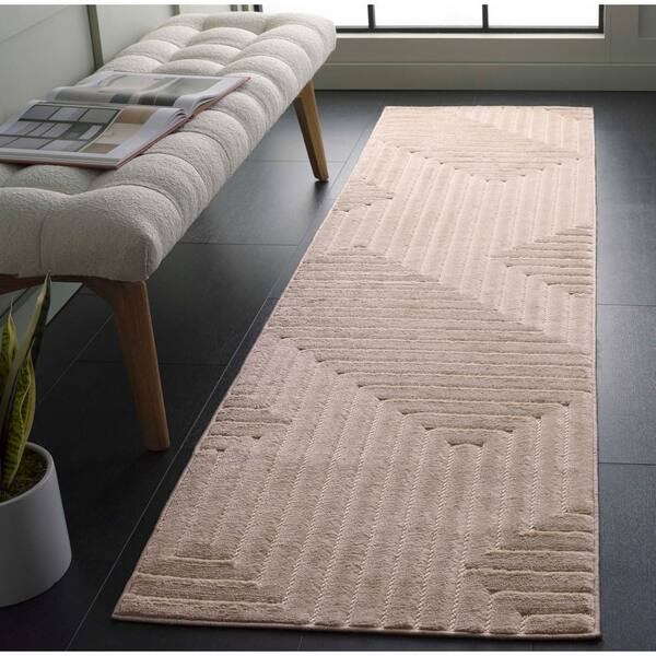 Selena 2 x 10 Beige Greek Key Runner Rug