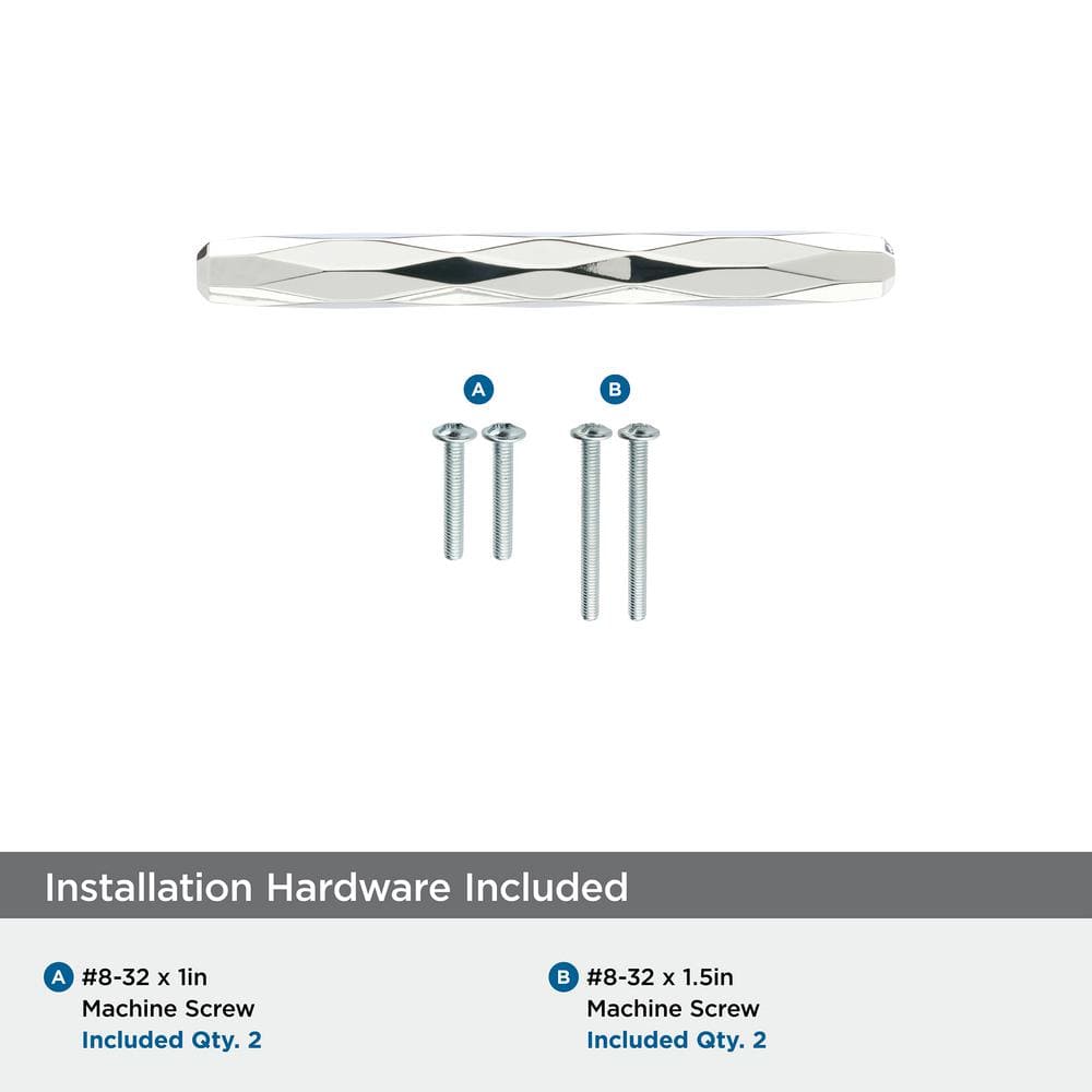 Polished Nickel Modern Bar Cabinet Pull with Mounting Hardware