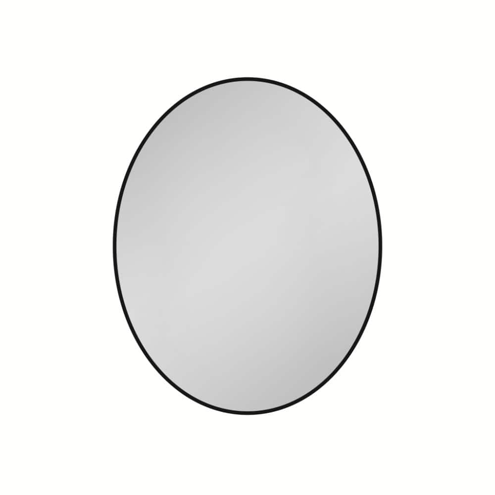 24 in. W x 30 in. H Oval Framed  Wall Bathroom Vanity Mirror in Black price history on PriceWatchPro