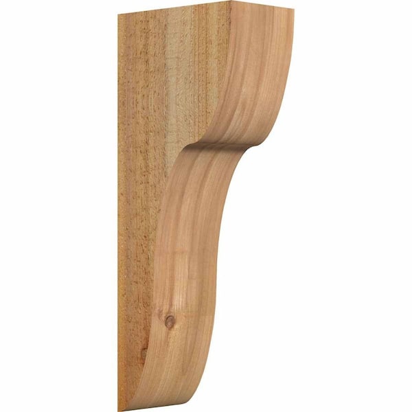 Ekena Millwork 6 in. x 10 in. x 26 in. Western Red Cedar Carmel Rough Sawn Corbel