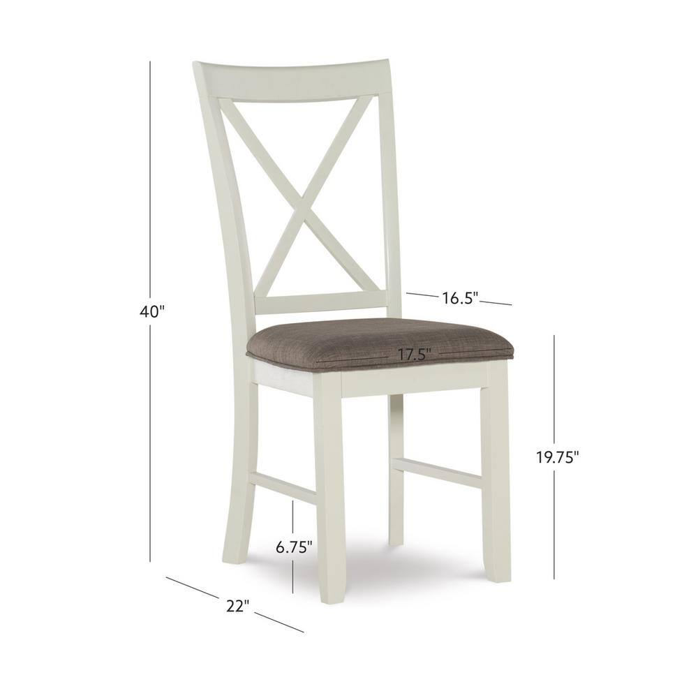 Rustic Taupe and Vanilla White 6-Piece Dining Set with Storage Bench