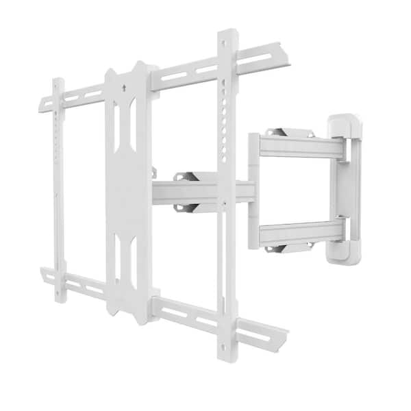 KANTO Full Motion Single Stud TV Wall Mount with Cable Management for 37 in. - 60 in. TVs in White