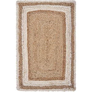 Toned Bleach/Natural 19 in. x 13 in. Organic Jute Placemat (Set of 4)