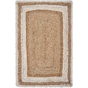 Toned Bleach/Natural 19 in. x 13 in. Organic Jute Placemat (Set of 4)
