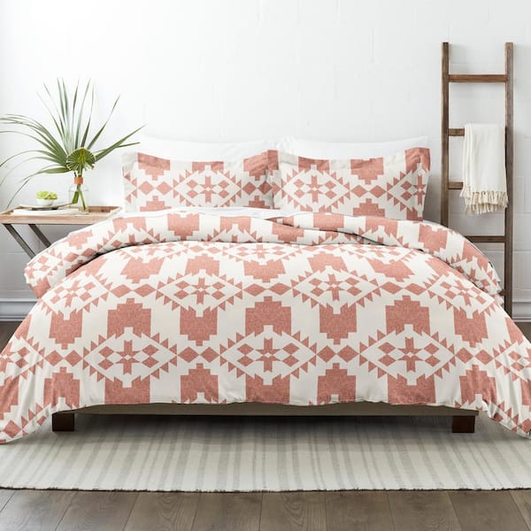 Becky Cameron Clay Adobe Diamond Print 3-Piece Reversible Full/Queen Duvet Cover Set