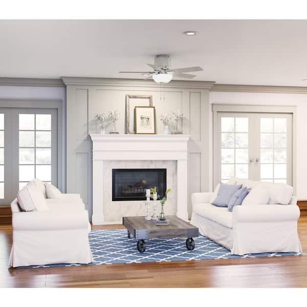 Hunter - Fitzgerald 44 in. Indoor Brushed Nickel Ceiling Fan with Light Kit Included