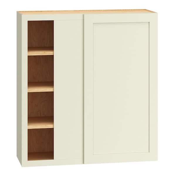 QuickShip Cottage 36 in. W x 12 in. D x 39 in. H Assembled Plywood Shaker Wall Corner Blind Kitchen Cabinet in Starlight