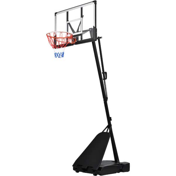 Portable Basketball Hoop 8 ft. to 10 ft. Height Adjustable LED lights, Waterproof, Bright to Play at Night Outdoors