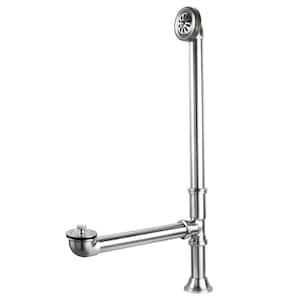 Vintage Clawfoot Tub Waste and Overflow Drain, Polished Chrome