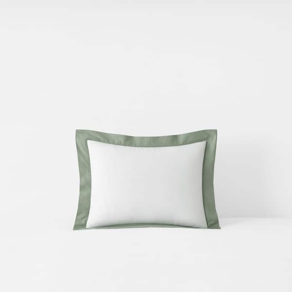 Company Cotton Solid Border Thyme 16 in. X 12 in. Throw Pillow Cover