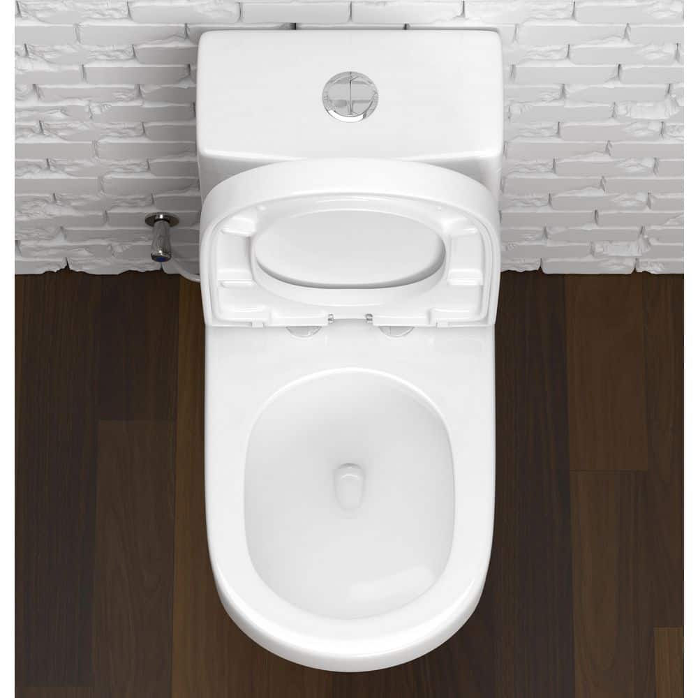 Compact White Vitreous China Dual Flush Round Toilet