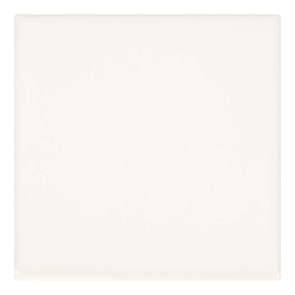 NOS 1 pc Vintage *White* Ceramic Tile 4-3/8" Radius Bullnose by Robertson Co 