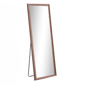 23 in. W x 65 in. H Full Length Rectangle Framed Brown Mirror Decorative Large Mirror with Wood Frame