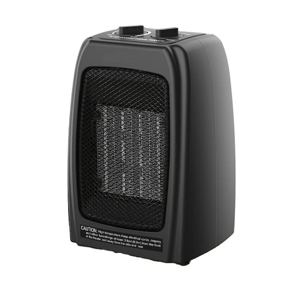 1500W Black Indoor Electric Ceramic Heater Infrared Space Heater with Thermostat, Quiet, Safety for Office Room