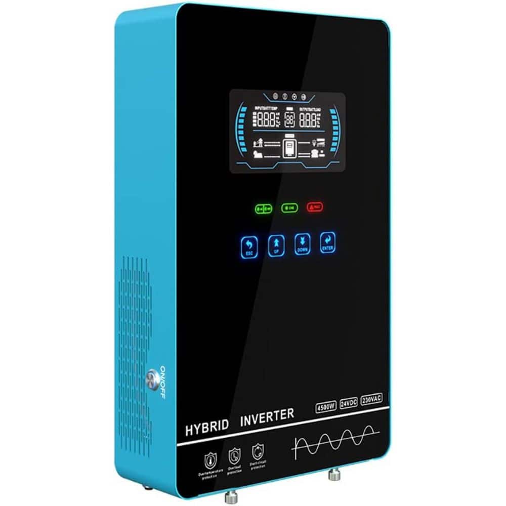 Vrbgify 4000W Solar Hybrid Inverter DC24V 120VAC and MPPT 140A with LCD ...