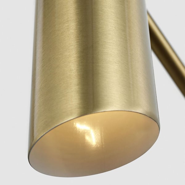 SCOTT LIVING - Frasar Medium 1-Light Satin Brass One Arm Wall Sconce with Satin Brass Steel Shade