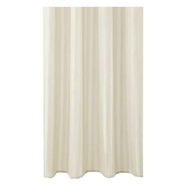 Unbranded Stripes Vertical 79 in. Polyester Fabric Shower Curtain Beige