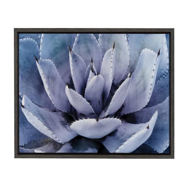 Kate and Laurel Sylvie "Violet Cactus" by Amy Peterson Framed Canvas Wall Art