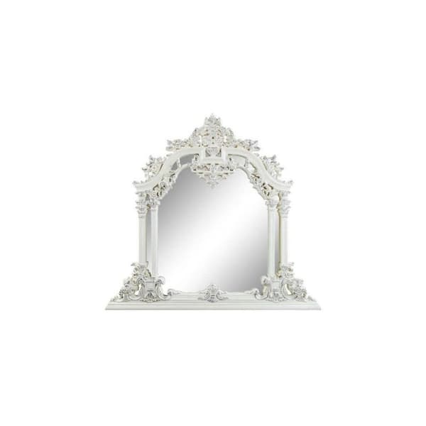 HomeRoots 54 in. W x 59 in. H Wood White Dresser Mirror