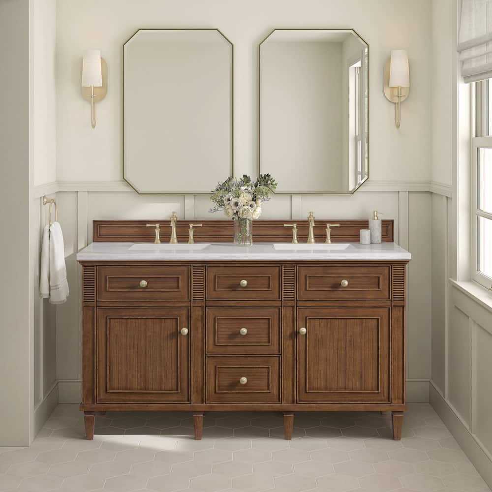 Lorelai 59.88 in. W x 23.5 in. D x 32.88 in. H Bath Vanity Cabinet Without Top in Mid-Century Walnut price history on PriceWatchPro