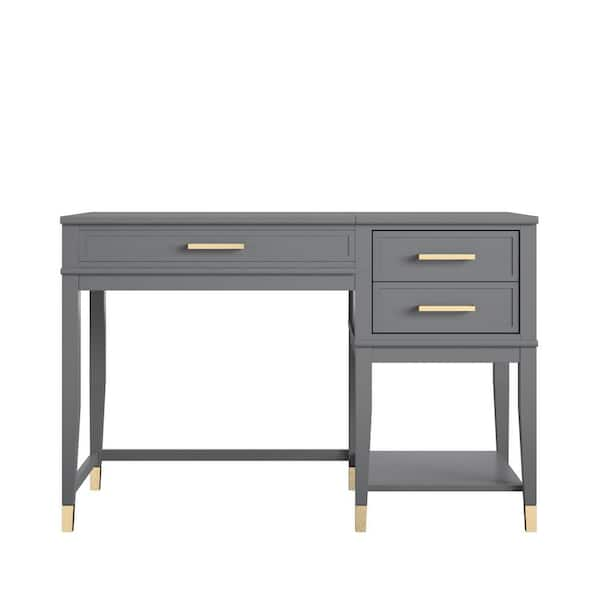 Silver 2 Person Office Desk with Drawers and Overhead Storage 144 x 72 x  30 - Elements by Harmony Collection