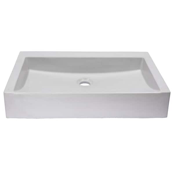 Eden Bath Sloped Light Gray Concrete Rectangular Vessel Sink