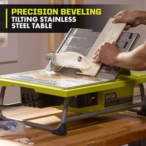 RYOBI 4.8 -Amps 7 in. Blade Corded Tabletop Wet Tile Saw WS722