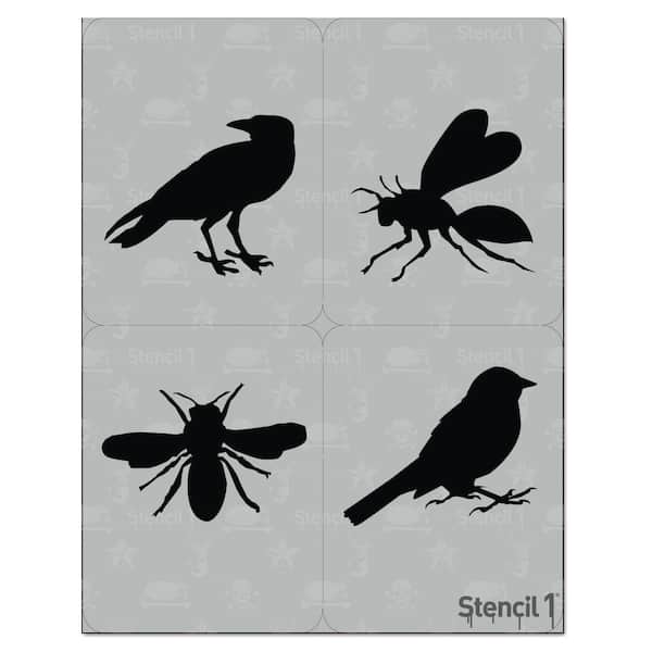 Stencil1 Birds and Bees Stencil (4-Pack)