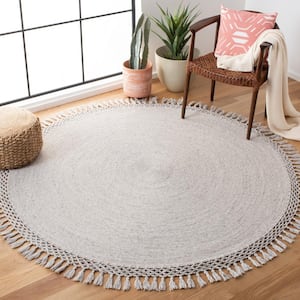 Sahara Beige 3 ft. x 3 ft. Round Solid Area Rug