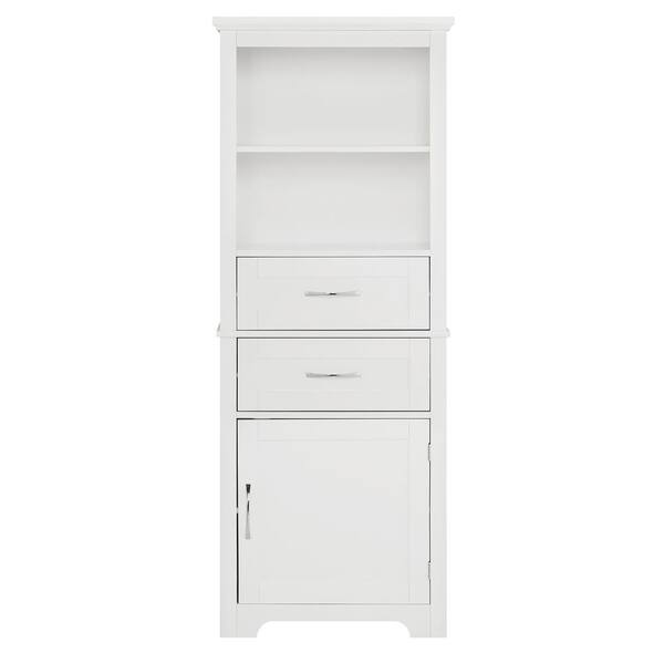 Zeus & Ruta 22.63 in. W x 11.82 in. D x 60 in. H White Linen Cabinet ...