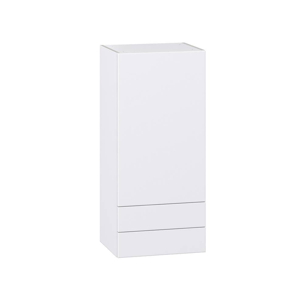 J COLLECTION Fairhope Bright White Slab Assembled Wall Kitchen Cabinet ...