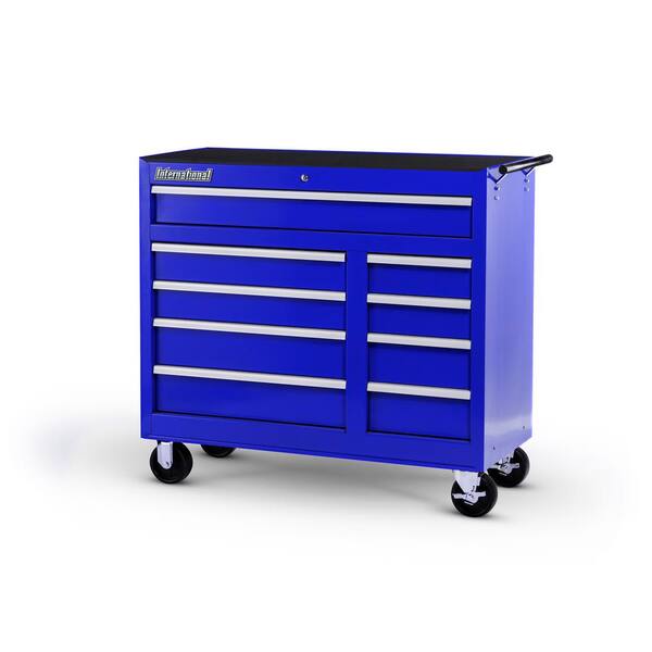 International 42 in. Workshop Series 9-Drawer Roller Cabinet Tool Chest in Blue