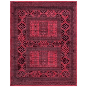 Sonoma Alastair Red and Black 3 ft. 2 in. x 4 ft. 6 in. Geometric Floral Viscose Area Rug
