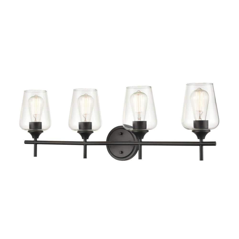 Millennium Lighting 4 Light 31 in. Matte Black Vanity Light 9704-MB ...