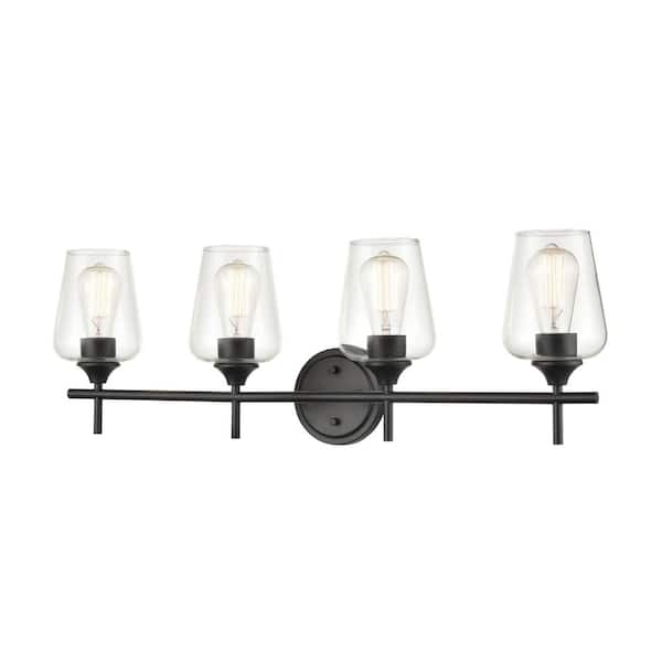 Millennium Lighting 4 Light 31 in. Matte Black Vanity Light