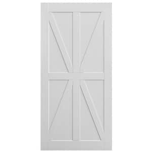 32 in. x 80 in. White Primed Star Style Solid Core Wood Interior Slab Door, MDF, Barn Door Slab