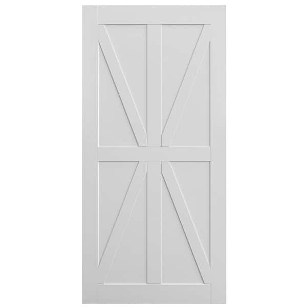 WEGATE 32 in. x 80 in. White Primed Star Style Solid Core Wood Interior Slab Door, MDF, Barn Door Slab
