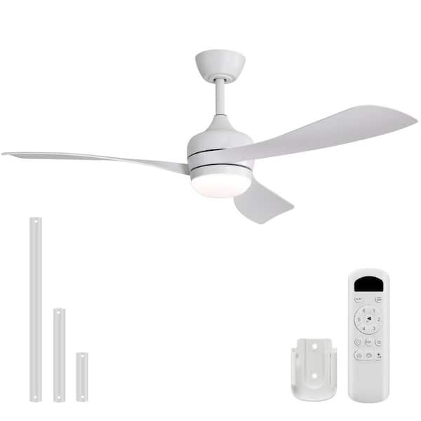 52 in. Indoor/Outdoor Integrated LED White Ceiling Fan with Light Kit and Remote Control