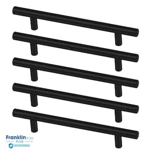 Antimicrobial Properties Solid Bar 5-1/16 in. (128 mm) Matte Black Pulls (5-Pack)