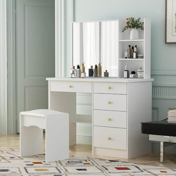 Bedroom Furniture Dressing Tables White Henyao Dressing Table with ...