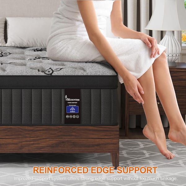 Twin Medium Firm 10 in. Memory Foam Hybrid Mattress with Euro Top, Edge Support and Bed-in-a-Box Mattress