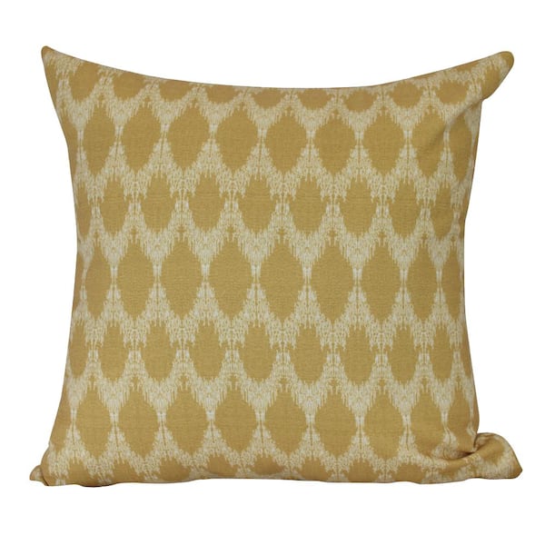 Unbranded Peace Gold Geometric 16 in. x 16 in. Throw Pillow