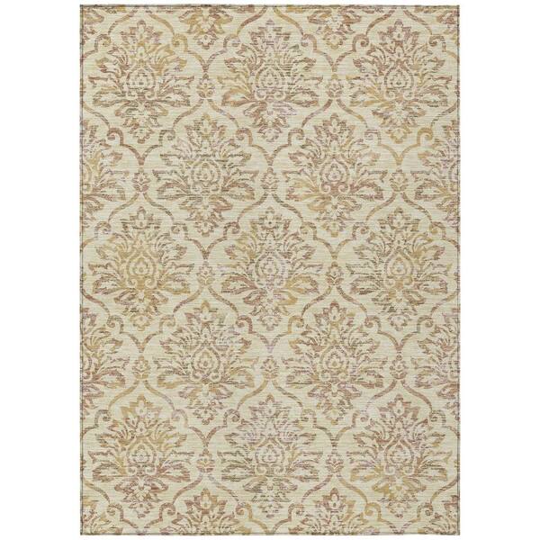 Chantille Machine Washable Indoor/Outdoor Abstract ACN3150 Wheat 9 ft. x 12 ft. Area Rug