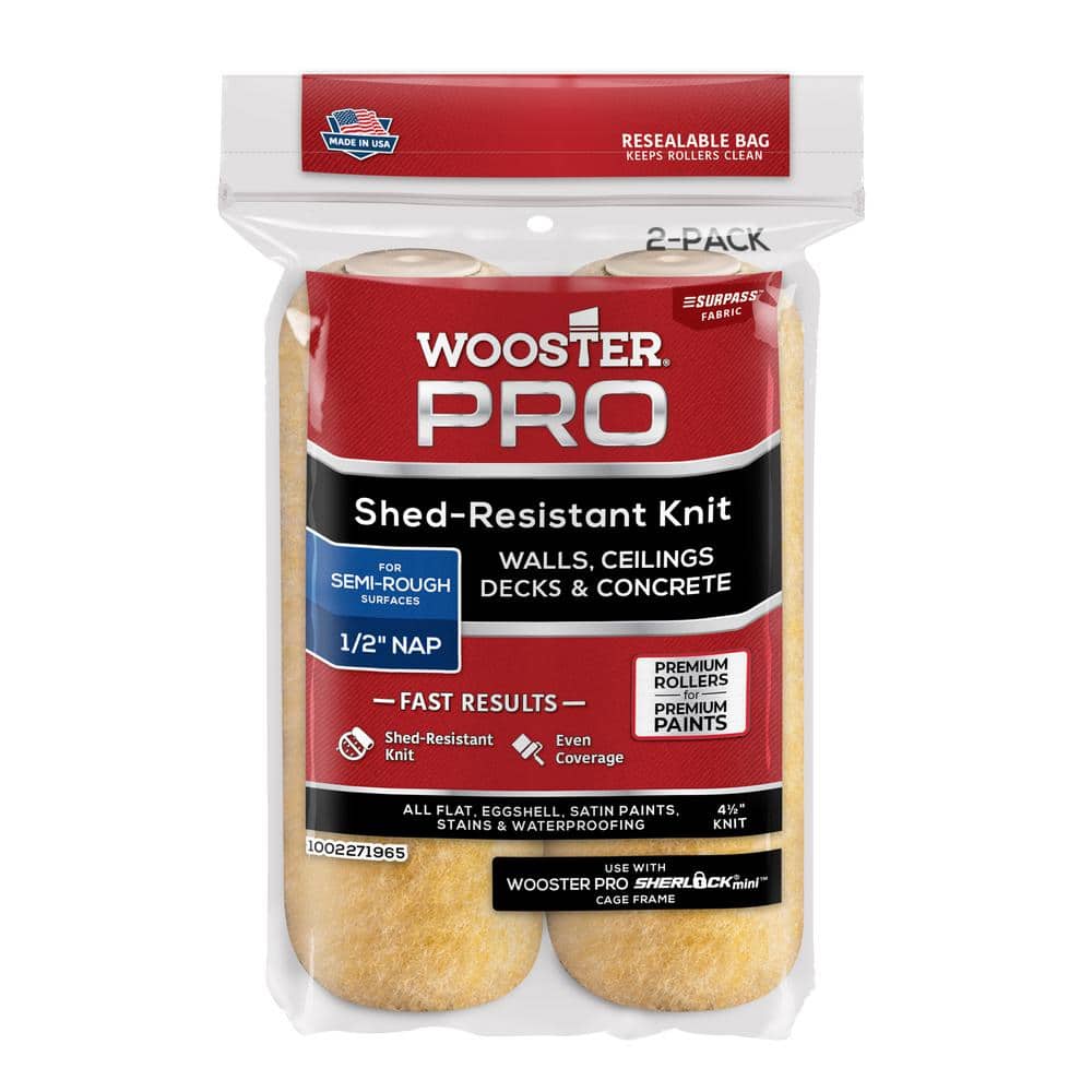 Wooster 4-1/2 in. x 1/2 in. Pro Surpass Shed-Resistant Knit High-Density ...