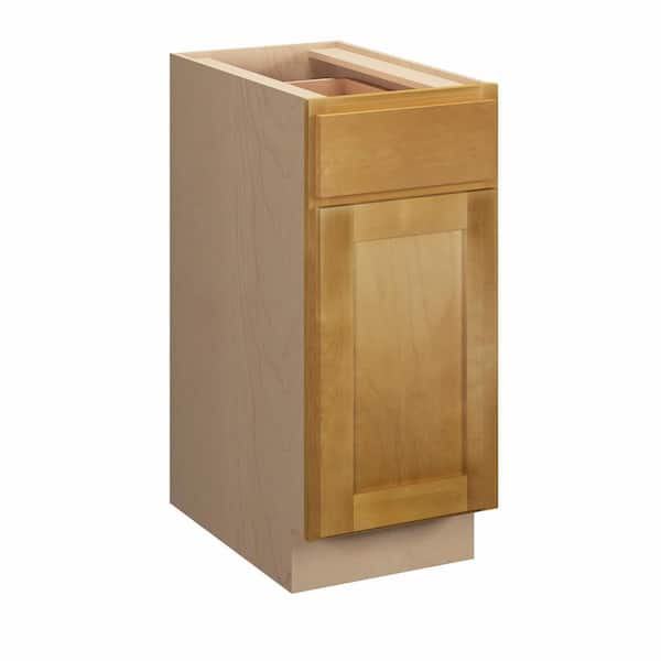 Aberdeen Recessed 15 in. W x 34.5 in. H x 24 in. D Assembled Plywood Base Cabinet in Caramel