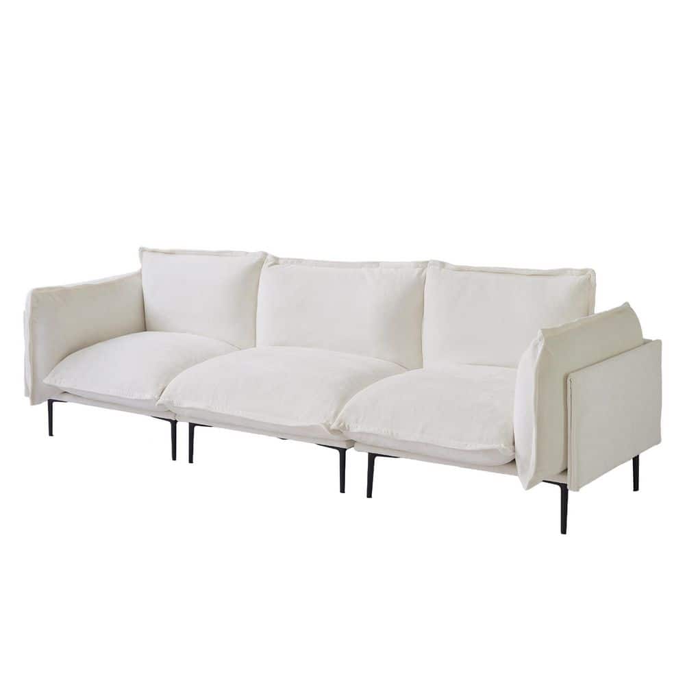 111.02 in. Square Arm 3-Piece Cloud Velvet Modular Oversized Sectional Sofa with Down Feather Cushions in. Beige price history on PriceWatchPro