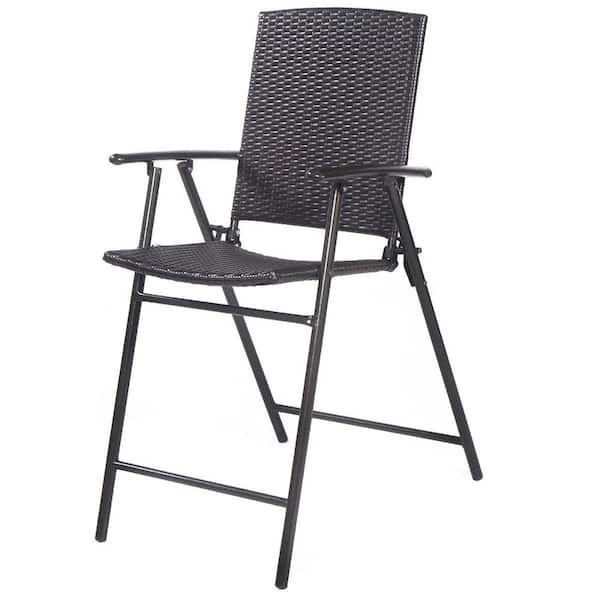Folding Rattan Outdoor Dining Chair Set of 4